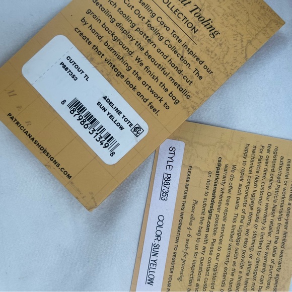 Patricia Nash Leather Cutout Adeline Tote Sun - Picture 3 of 12